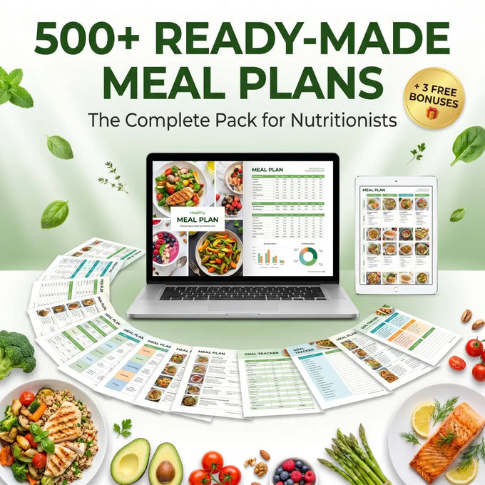 500+ Ready-Made Meal Plans for Nutritionists + 3 Free Bonuses 🎁